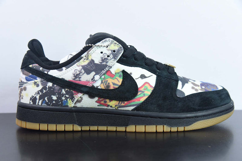Tênis SB Dunk Low – Modelo “Rammellzee” (Preto/Branco) – Colaboração Supreme