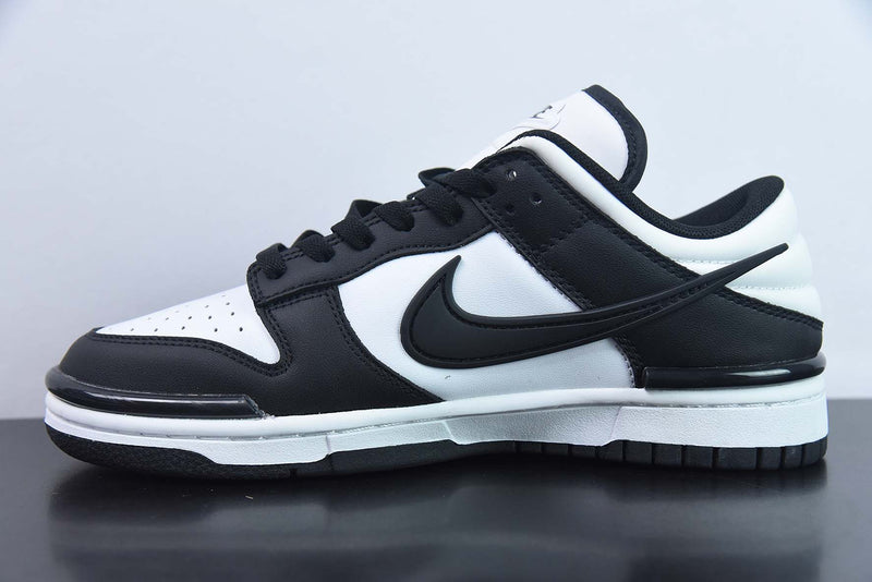 Tênis SB Dunk Low – Modelo “Twist Panda” (Preto/Branco) – Design Contrastante