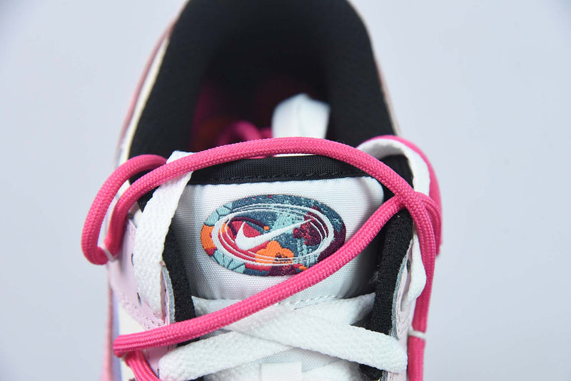 Tênis Dunk Low – Modelo “Multiple Swooshes” (Rosa Sail/Preto) – Custom Exclusivo